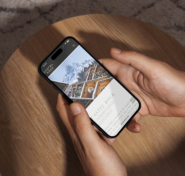 Graphic of a close up of a website depicting an Our Projects page with sample project names and dates.