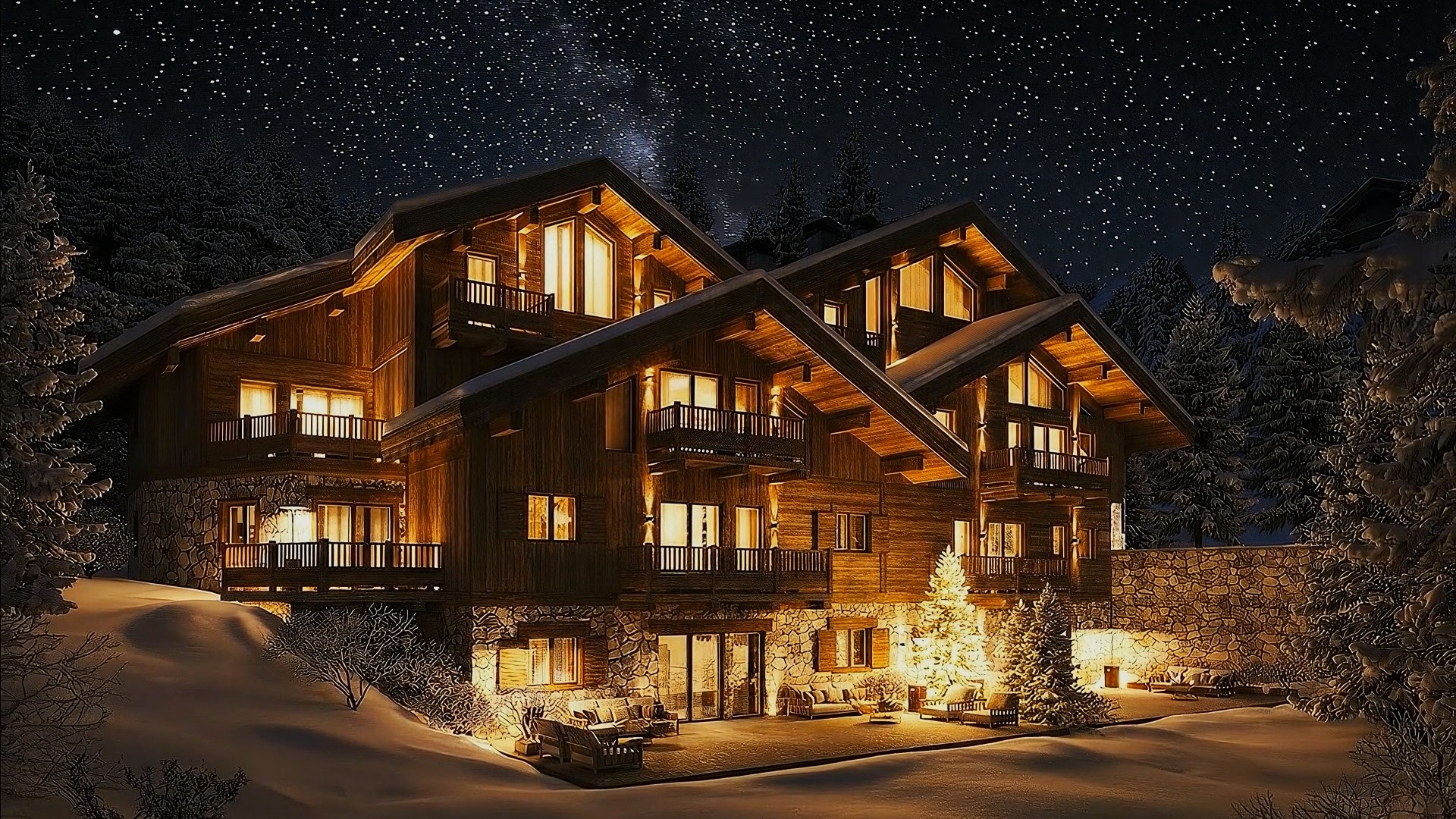 Graphic depicting a hexagonal cropped photo of an interior room design with grid lines along its borders.